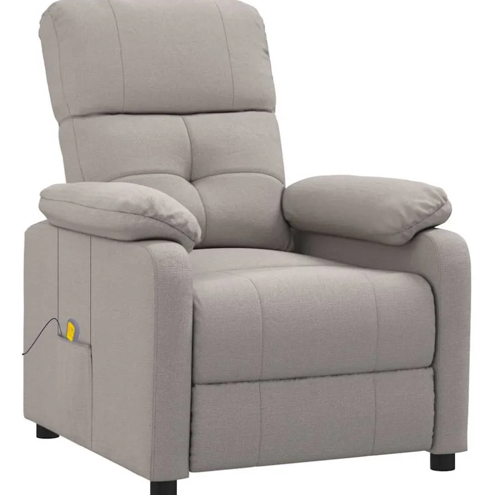 vidaXL Massagestoel stof taupe