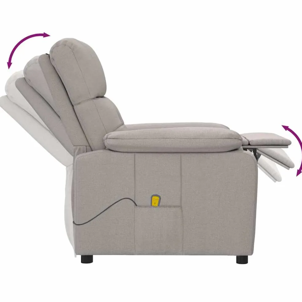vidaXL Massagestoel stof taupe