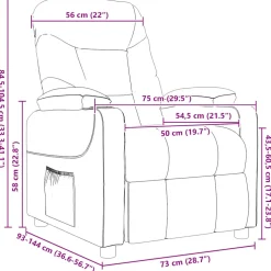 vidaXL Massagestoel stof taupe