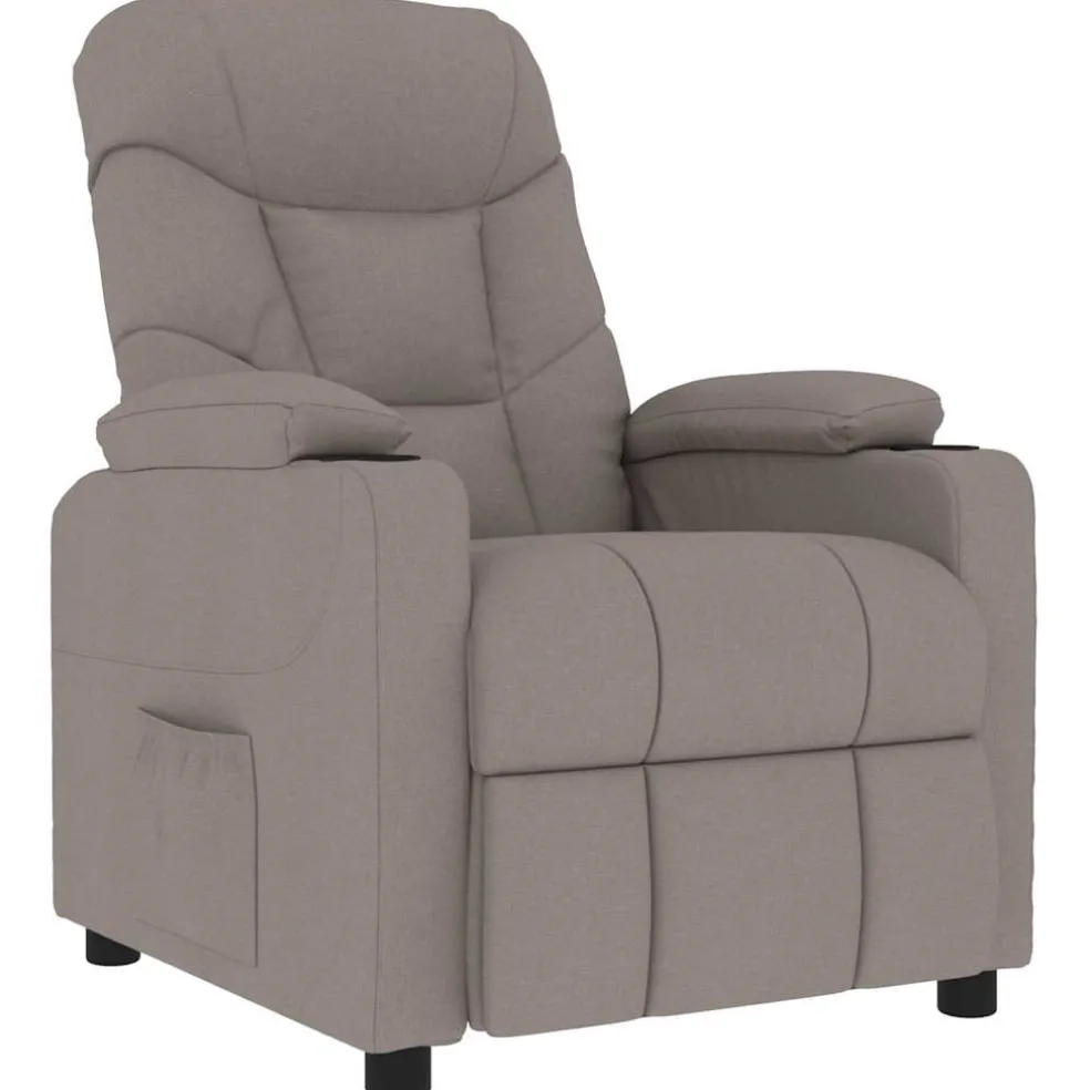 vidaXL Massagestoel stof taupe