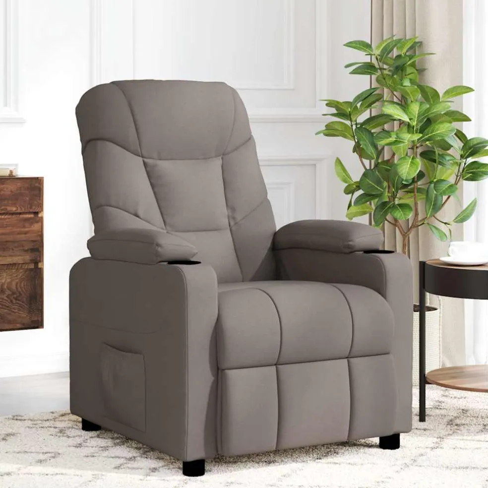 vidaXL Massagestoel stof taupe