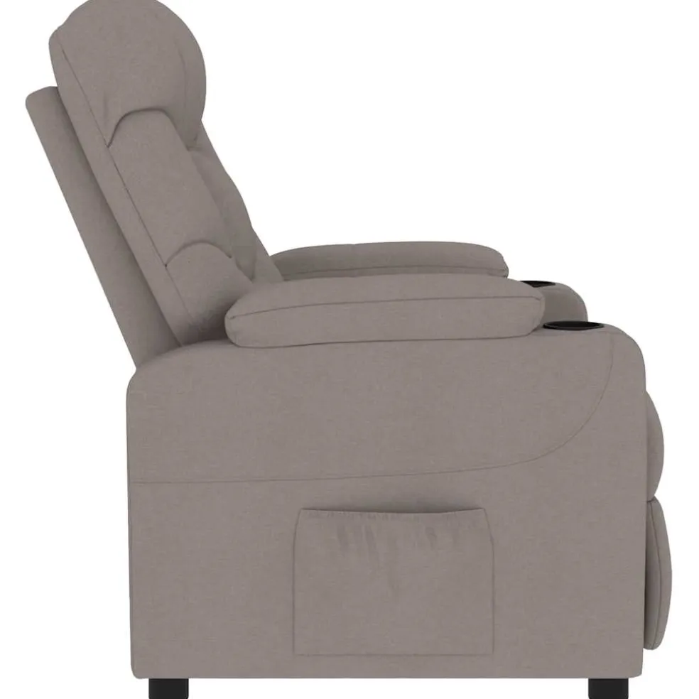 vidaXL Massagestoel stof taupe