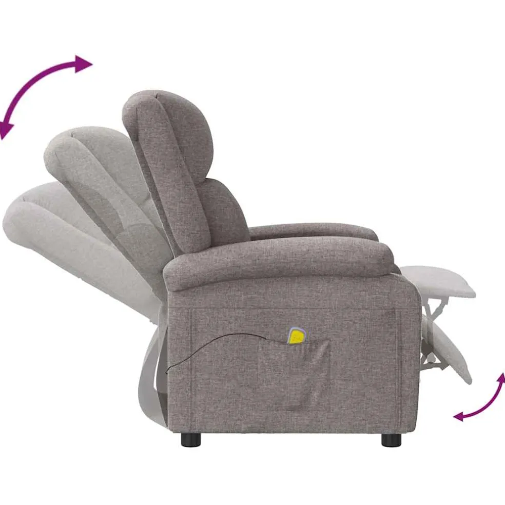 vidaXL Massagestoel stof taupe