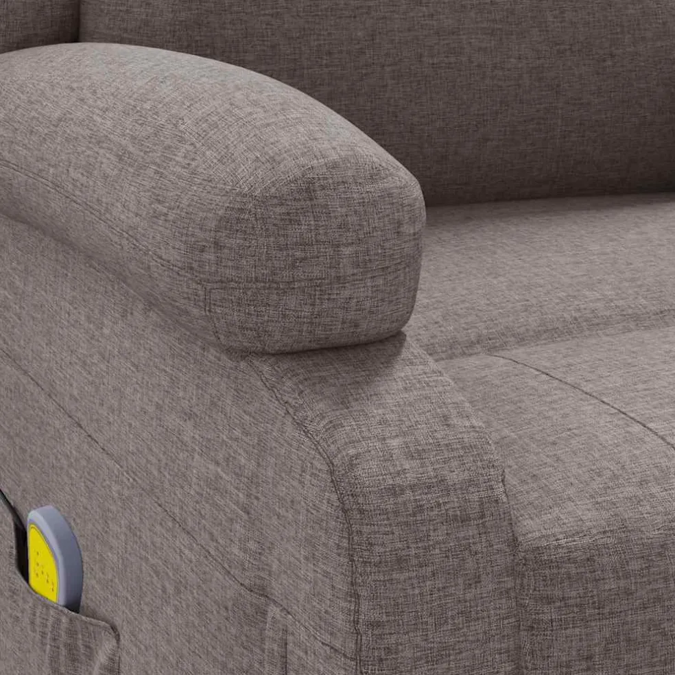 vidaXL Massagestoel stof taupe