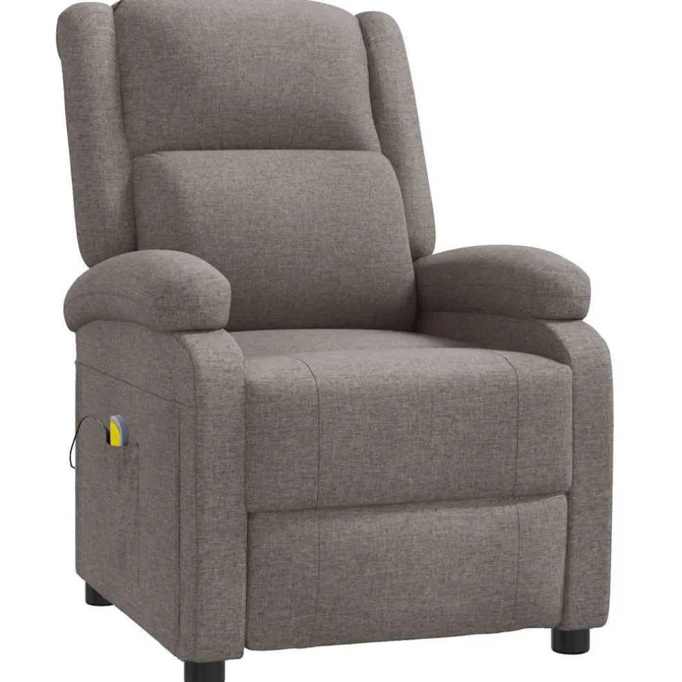 vidaXL Massagestoel stof taupe