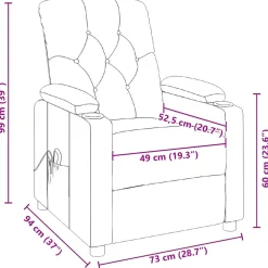 vidaXL Massagestoel stof taupe