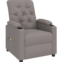 vidaXL Massagestoel stof taupe