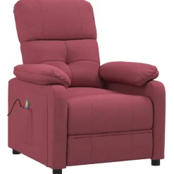 vidaXL Massagestoel stof wijnrood
