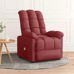 vidaXL Massagestoel stof wijnrood