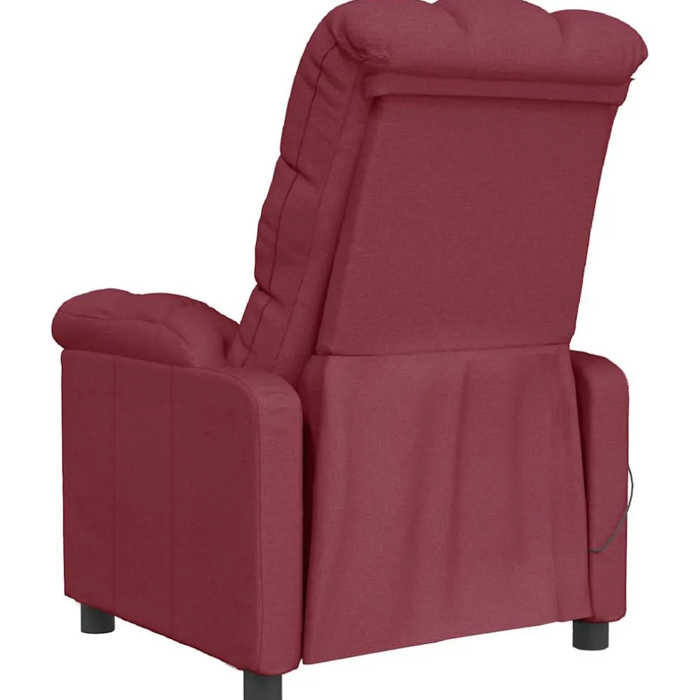 vidaXL Massagestoel stof wijnrood