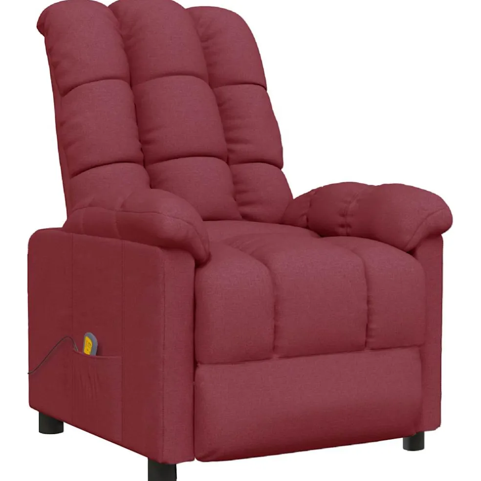 vidaXL Massagestoel stof wijnrood