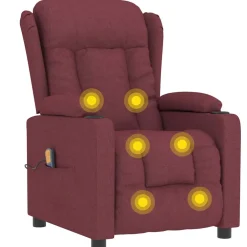vidaXL Massagestoel stof wijnrood