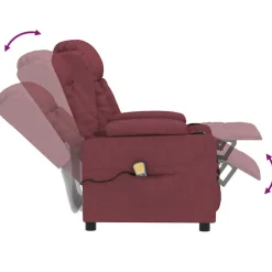 vidaXL Massagestoel stof wijnrood