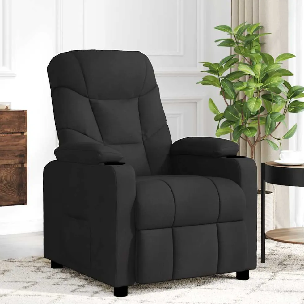 vidaXL Massagestoel stof zwart
