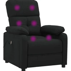 vidaXL Massagestoel stof zwart