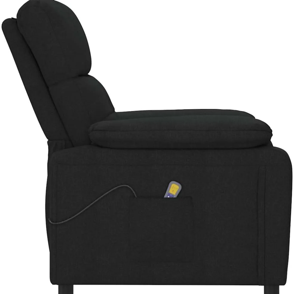 vidaXL Massagestoel stof zwart
