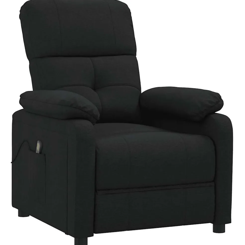 vidaXL Massagestoel stof zwart