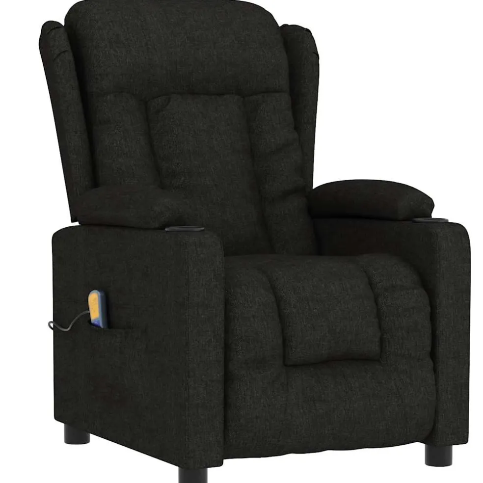 vidaXL Massagestoel stof zwart