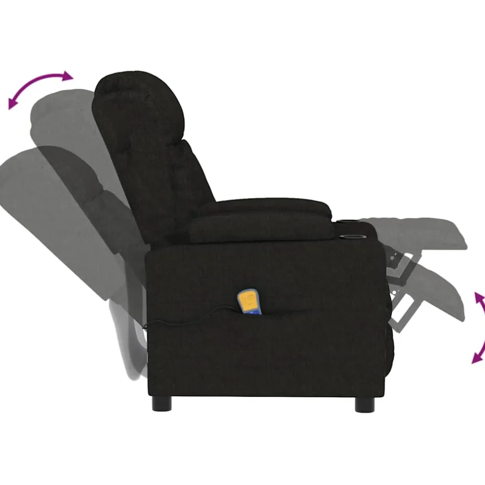 vidaXL Massagestoel stof zwart