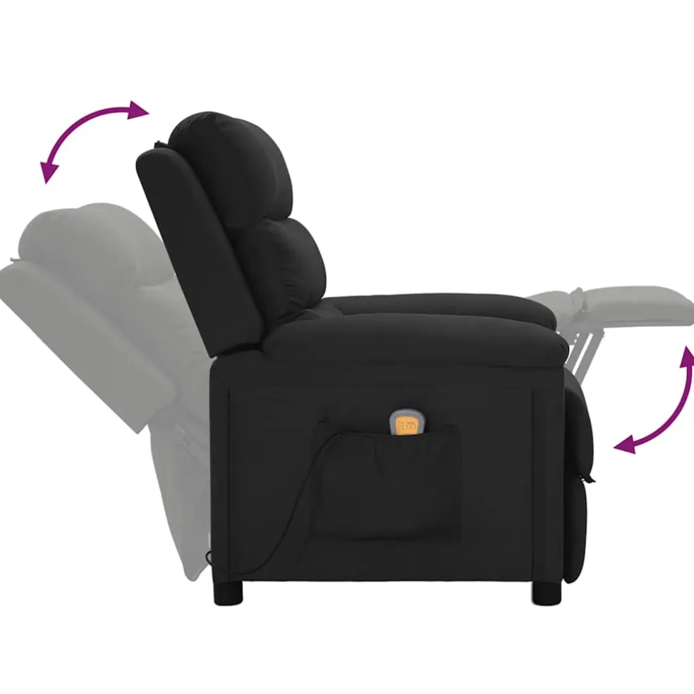 vidaXL Massagestoel stof zwart