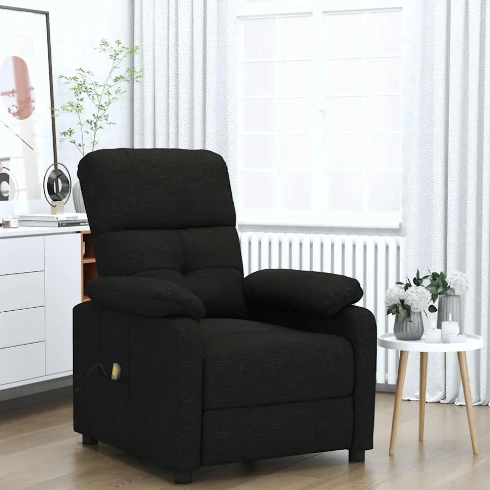 vidaXL Massagestoel stof zwart