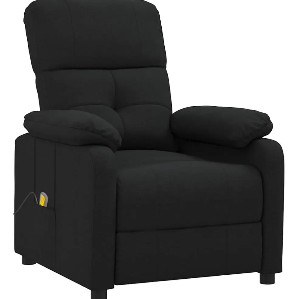 vidaXL Massagestoel stof zwart
