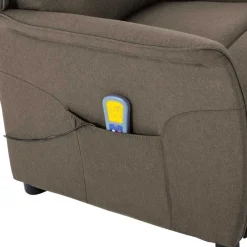 vidaXL Massagestoel Taupe 93.5 x 67.5 x 101.5 cm Stof