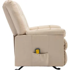 vidaXL Massagestoel verstelbaar stof crèmekleurig