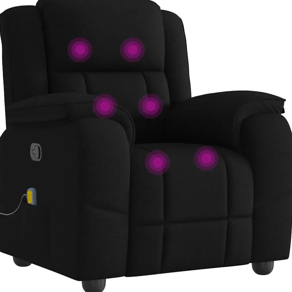 vidaXL Massagestoel verstelbaar stof zwart