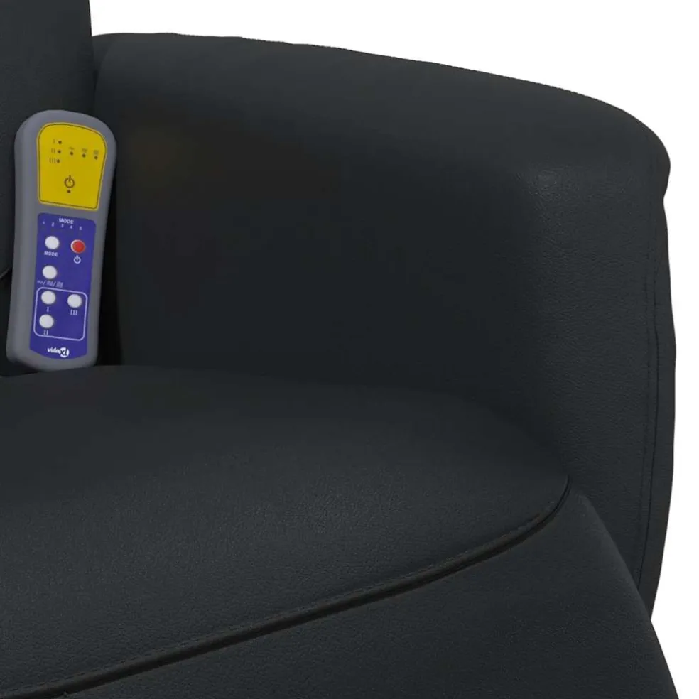 vidaXL Massagestoel verstelbaar met voetensteun kunstleer zwart