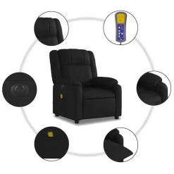 vidaXL Massagestoel verstelbaar elektrisch kunstleer zwart