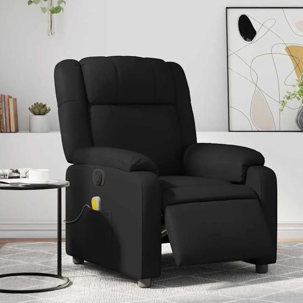 vidaXL Massagestoel verstelbaar elektrisch kunstleer zwart