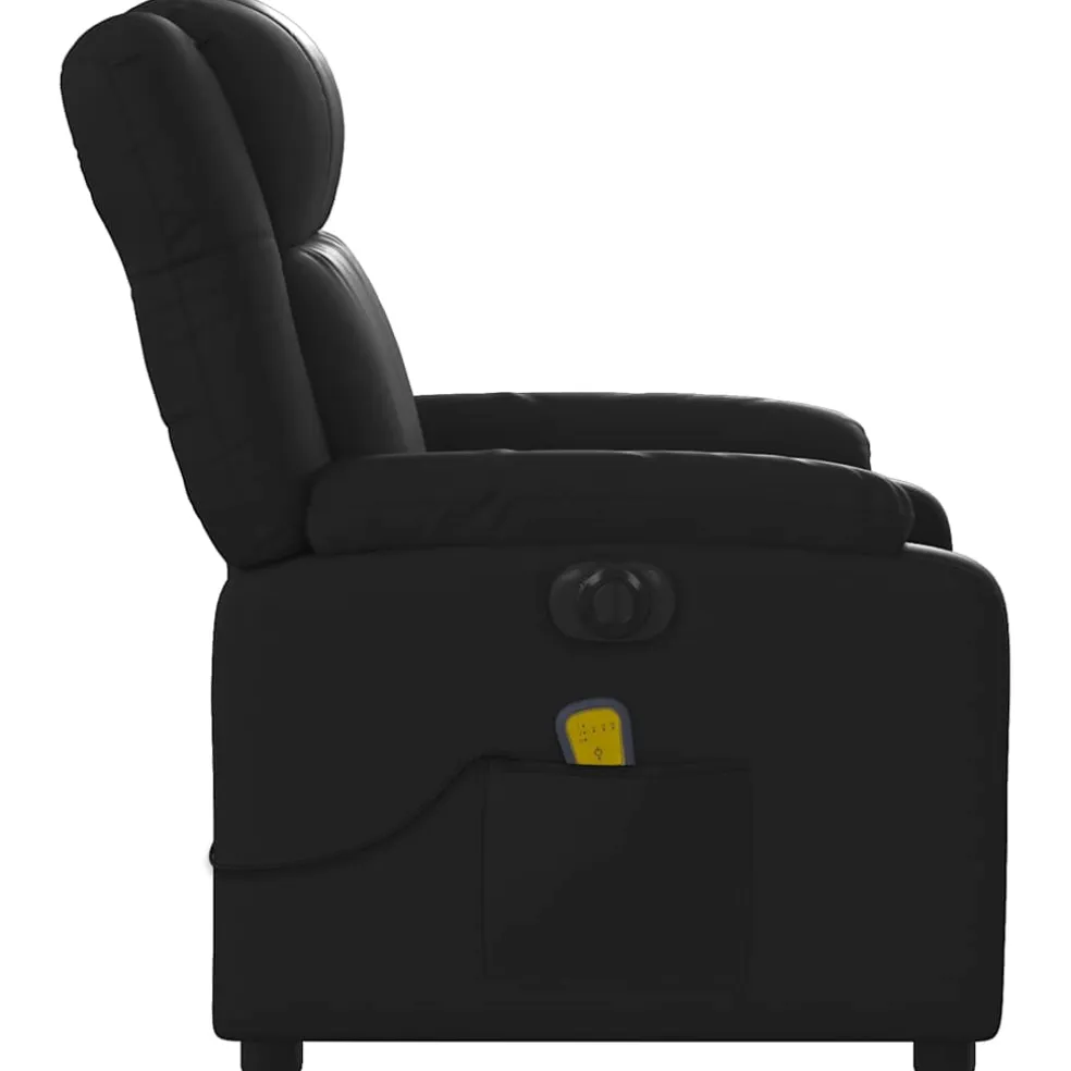 vidaXL Massagestoel verstelbaar elektrisch kunstleer zwart