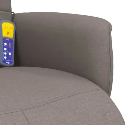 vidaXL Massagestoel verstelbaar met voetensteun stof taupe