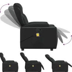 vidaXL Massagestoel verstelbaar kunstleer zwart