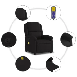 vidaXL Massagestoel verstelbaar stof zwart