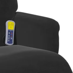 vidaXL Massagestoel verstelbaar met voetensteun fluweel zwart