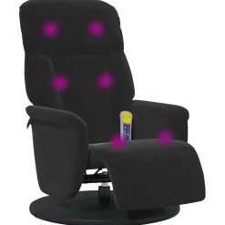 vidaXL Massagestoel verstelbaar met voetensteun fluweel zwart