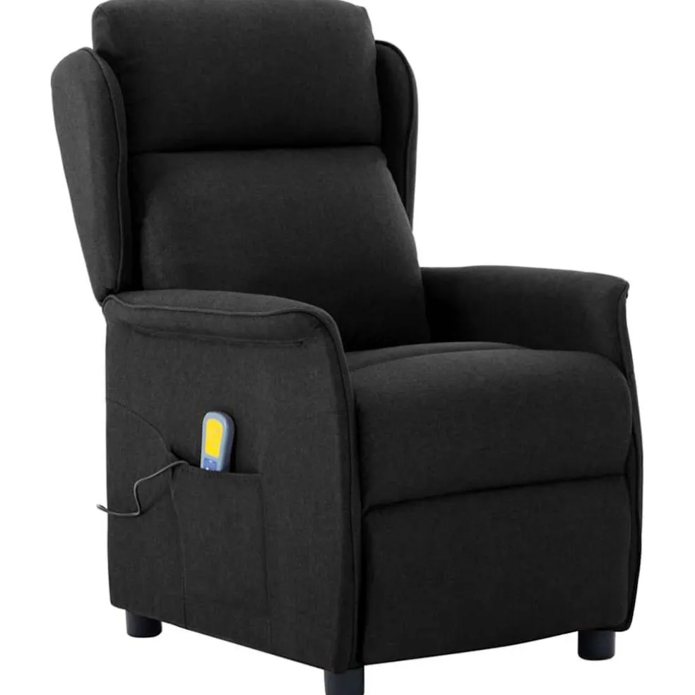 vidaXL Massagestoel Zwart 93.5 x 67.5 x 101.5 cm Stof