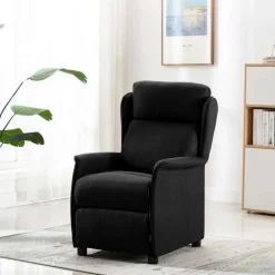 vidaXL Massagestoel Zwart 93.5 x 67.5 x 101.5 cm Stof