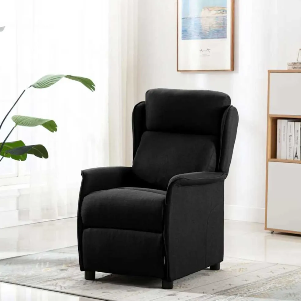 vidaXL Massagestoel Zwart 93.5 x 67.5 x 101.5 cm Stof