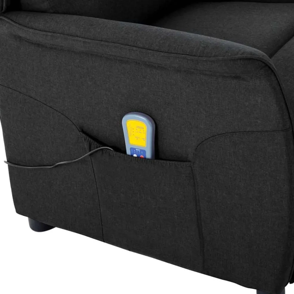 vidaXL Massagestoel Zwart 93.5 x 67.5 x 101.5 cm Stof