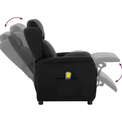 vidaXL Massagestoel Zwart 93.5 x 67.5 x 101.5 cm Stof