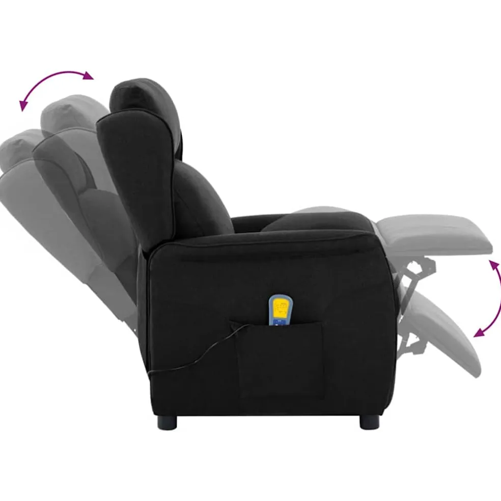 vidaXL Massagestoel Zwart 93.5 x 67.5 x 101.5 cm Stof