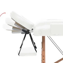 vidaXL Massagetafel 10 cm dik 2 zones inklapbaar wit