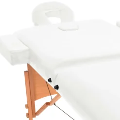 vidaXL Massagetafel 10 cm dik 2 zones inklapbaar wit
