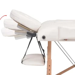 vidaXL Massagetafel- en krukset inklapbaar 2 zones 10 cm dik wit