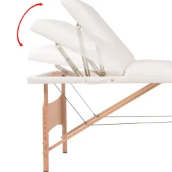vidaXL Massagetafel- en krukset inklapbaar 3 zones 10 cm dik wit