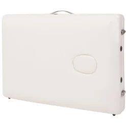 vidaXL Massagetafel- en krukset inklapbaar 3 zones 10 cm dik wit
