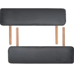 vidaXL Massagetafel- en krukset inklapbaar 2 zones 10 cm dik zwart